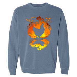 Chicken Halloween Costume Pumpkin Chicken Lovers Fall Season Garment-Dyed Sweatshirt