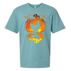 Chicken Halloween Costume Pumpkin Chicken Lovers Fall Season Sueded Cloud Jersey T-Shirt