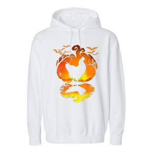 Chicken Halloween Costume Pumpkin Chicken Lovers Fall Season Garment-Dyed Fleece Hoodie