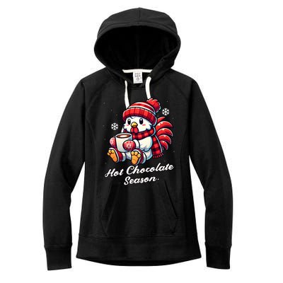 Chicken Hot Choco Funny Scarf Merry Christmas Mom Dad Women's Fleece Hoodie