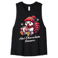 Chicken Hot Choco Funny Scarf Merry Christmas Mom Dad Women's Racerback Cropped Tank