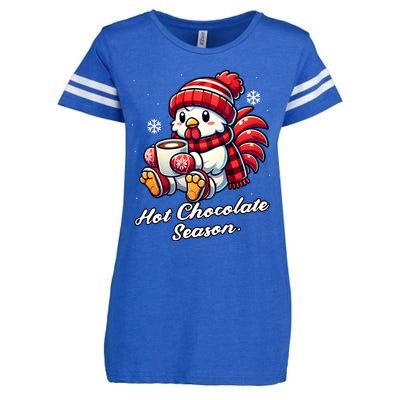 Chicken Hot Choco Funny Scarf Merry Christmas Mom Dad Enza Ladies Jersey Football T-Shirt