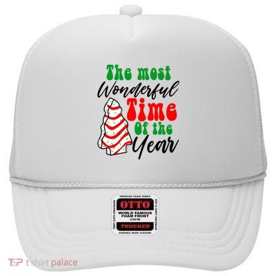 Cute Holiday Christmas Xmas Wonderful Tree Merry Santa Humor High Crown Mesh Back Trucker Hat