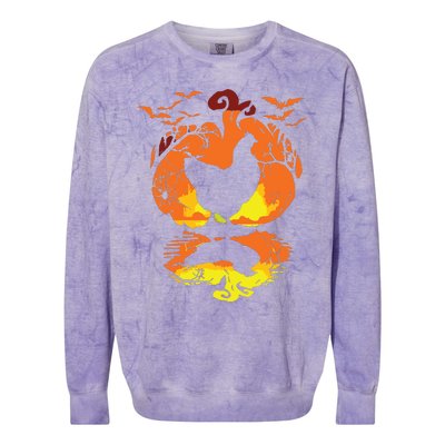 Chicken Halloween Costume Pumpkin Chicken Lovers Fall Season Colorblast Crewneck Sweatshirt