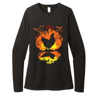 Chicken Halloween Costume Pumpkin Chicken Lovers Fall Season Womens CVC Long Sleeve Shirt