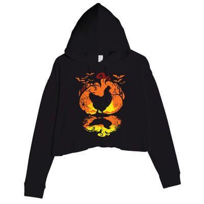 Chicken Halloween Costume Pumpkin Chicken Lovers Fall Season Crop Fleece Hoodie