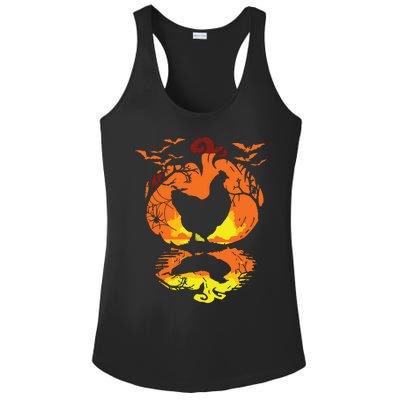 Chicken Halloween Costume Pumpkin Chicken Lovers Fall Season Ladies PosiCharge Competitor Racerback Tank