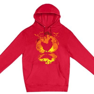 Chicken Halloween Costume Pumpkin Chicken Lovers Fall Season Premium Pullover Hoodie