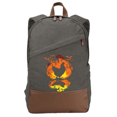 Chicken Halloween Costume Pumpkin Chicken Lovers Fall Season Cotton Canvas Backpack