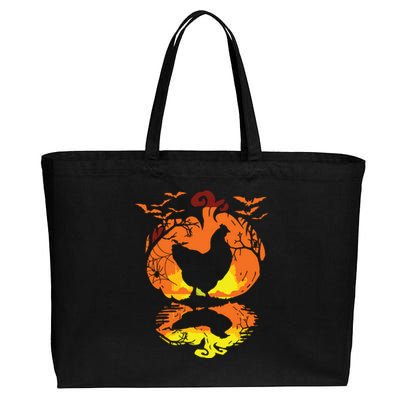 Chicken Halloween Costume Pumpkin Chicken Lovers Fall Season Cotton Canvas Jumbo Tote