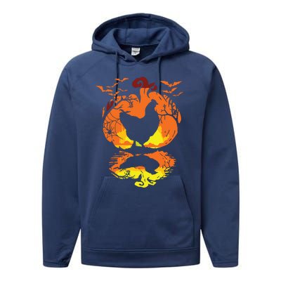 Chicken Halloween Costume Pumpkin Chicken Lovers Fall Season Performance Fleece Hoodie