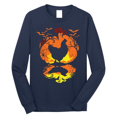 Chicken Halloween Costume Pumpkin Chicken Lovers Fall Season Long Sleeve Shirt