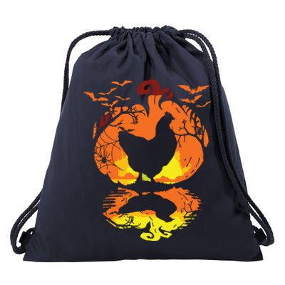 Chicken Halloween Costume Pumpkin Chicken Lovers Fall Season Drawstring Bag