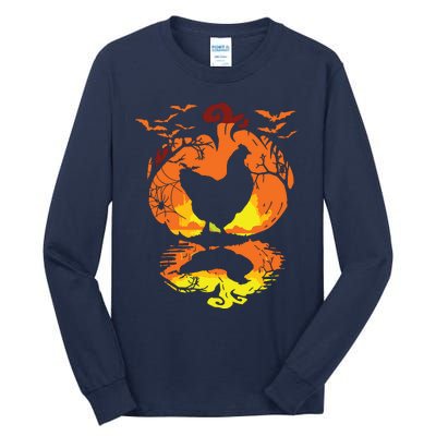 Chicken Halloween Costume Pumpkin Chicken Lovers Fall Season Tall Long Sleeve T-Shirt