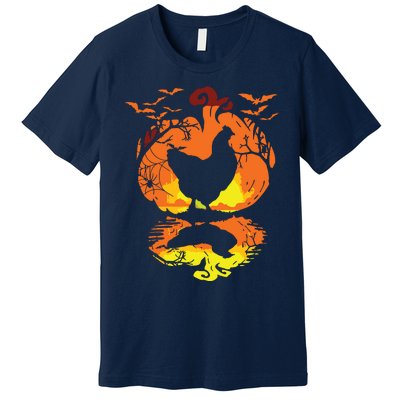 Chicken Halloween Costume Pumpkin Chicken Lovers Fall Season Premium T-Shirt