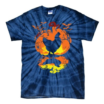 Chicken Halloween Costume Pumpkin Chicken Lovers Fall Season Tie-Dye T-Shirt