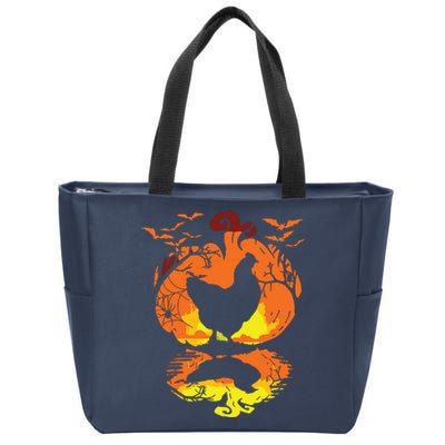 Chicken Halloween Costume Pumpkin Chicken Lovers Fall Season Zip Tote Bag