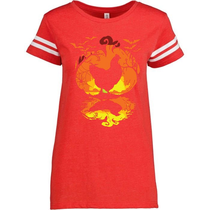 Chicken Halloween Costume Pumpkin Chicken Lovers Fall Season Enza Ladies Jersey Football T-Shirt