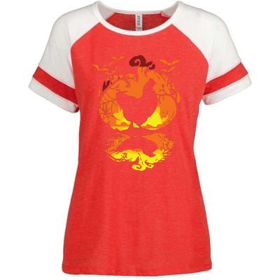 Chicken Halloween Costume Pumpkin Chicken Lovers Fall Season Enza Ladies Jersey Colorblock Tee