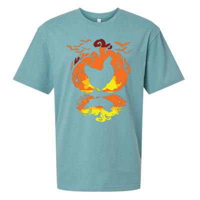 Chicken Halloween Costume Pumpkin Chicken Lovers Fall Season Sueded Cloud Jersey T-Shirt