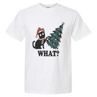 Cute Holiday Christmas Xmas Cat Cats Funny Tree Lights Garment-Dyed Heavyweight T-Shirt