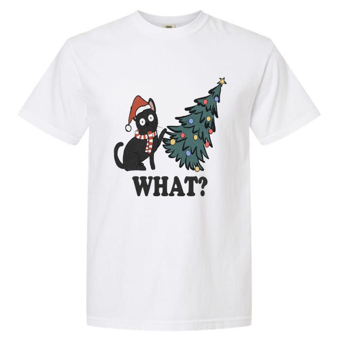 Cute Holiday Christmas Xmas Cat Cats Funny Tree Lights Garment-Dyed Heavyweight T-Shirt