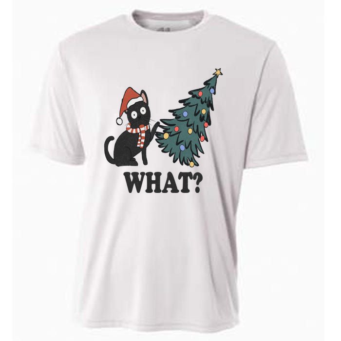 Cute Holiday Christmas Xmas Cat Cats Funny Tree Lights Cooling Performance Crew T-Shirt