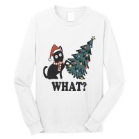 Cute Holiday Christmas Xmas Cat Cats Funny Tree Lights Long Sleeve Shirt