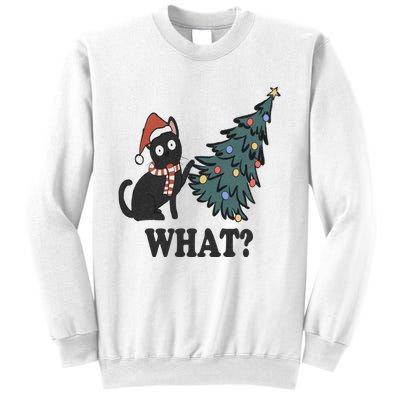 Cute Holiday Christmas Xmas Cat Cats Funny Tree Lights Sweatshirt