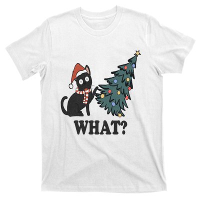 Cute Holiday Christmas Xmas Cat Cats Funny Tree Lights T-Shirt