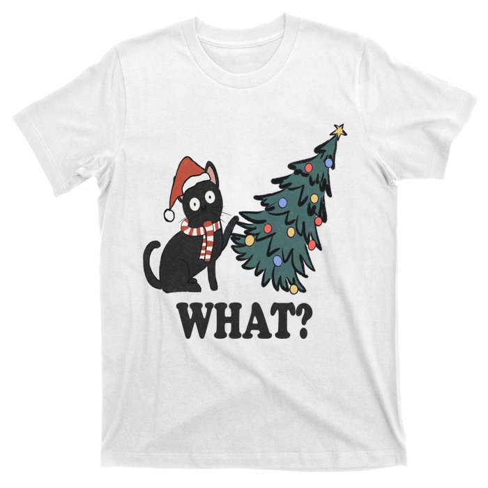 Cute Holiday Christmas Xmas Cat Cats Funny Tree Lights T-Shirt