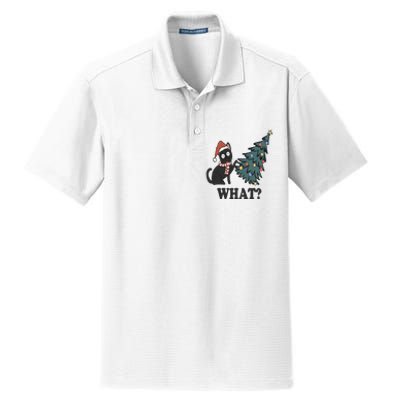 Cute Holiday Christmas Xmas Cat Cats Funny Tree Lights Dry Zone Grid Polo