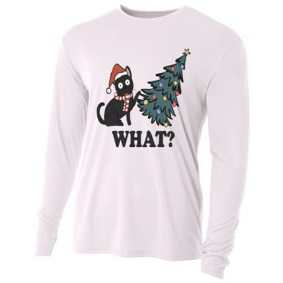 Cute Holiday Christmas Xmas Cat Cats Funny Tree Lights Cooling Performance Long Sleeve Crew