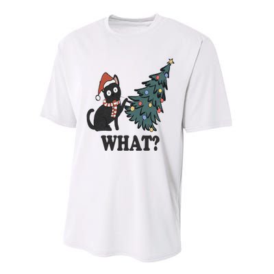 Cute Holiday Christmas Xmas Cat Cats Funny Tree Lights Performance Sprint T-Shirt