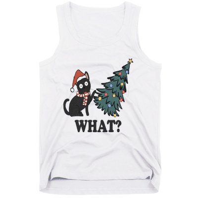 Cute Holiday Christmas Xmas Cat Cats Funny Tree Lights Tank Top