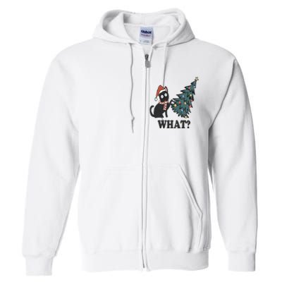 Cute Holiday Christmas Xmas Cat Cats Funny Tree Lights Full Zip Hoodie