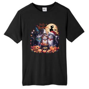 Cat Halloween Christmas Happy Hallothanksmas Thanksgiving Gift Tall Fusion ChromaSoft Performance T-Shirt