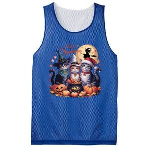 Cat Halloween Christmas Happy Hallothanksmas Thanksgiving Gift Mesh Reversible Basketball Jersey Tank