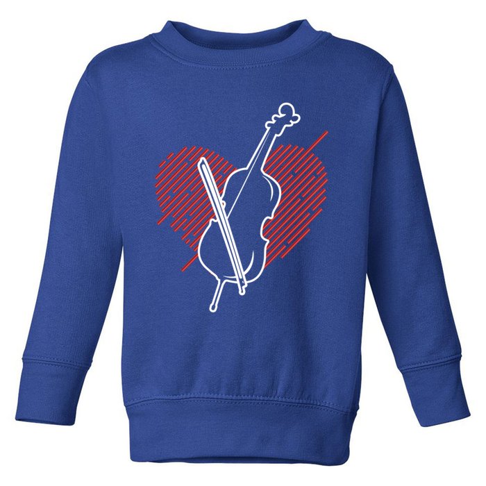 Cello Heart Cellist Musical Instrut Orchestra Musician Gift Toddler Sweatshirt