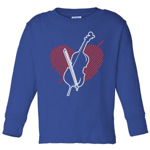 Cello Heart Cellist Musical Instrut Orchestra Musician Gift Toddler Long Sleeve Shirt