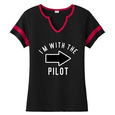 Couples Halloween Costume Gift Im With The Pilot Gift Ladies Halftime Notch Neck Tee