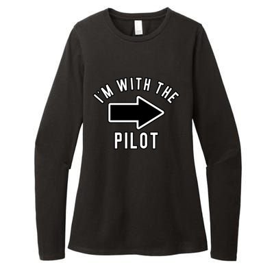 Couples Halloween Costume Gift Im With The Pilot Gift Womens CVC Long Sleeve Shirt