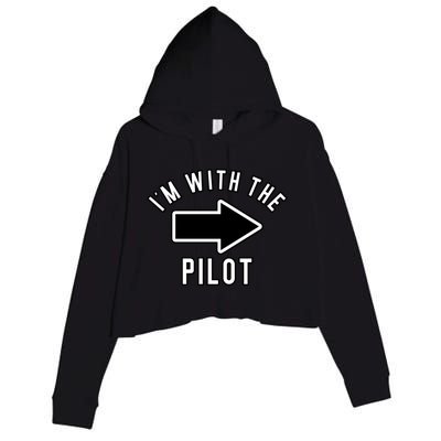 Couples Halloween Costume Gift Im With The Pilot Gift Crop Fleece Hoodie