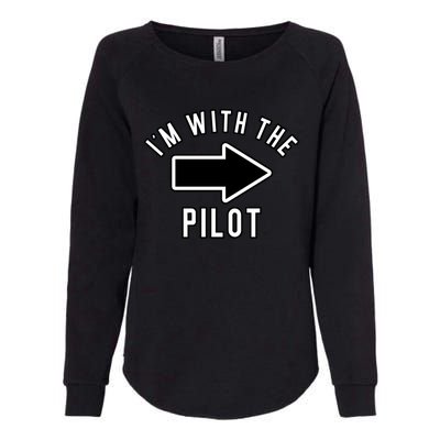 Couples Halloween Costume Gift Im With The Pilot Gift Womens California Wash Sweatshirt