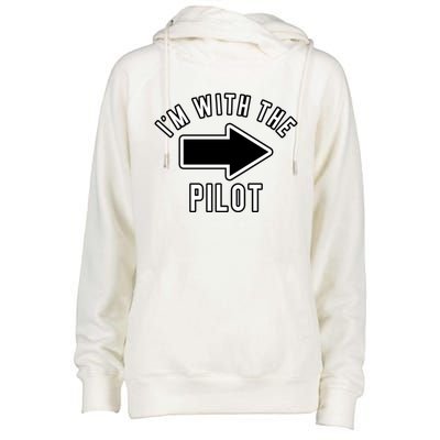 Couples Halloween Costume Gift Im With The Pilot Gift Womens Funnel Neck Pullover Hood