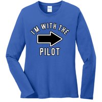 Couples Halloween Costume Gift Im With The Pilot Gift Ladies Long Sleeve Shirt