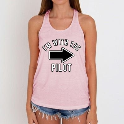 Couples Halloween Costume Gift Im With The Pilot Gift Women's Knotted Racerback Tank