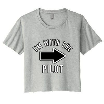 Couples Halloween Costume Gift Im With The Pilot Gift Women's Crop Top Tee