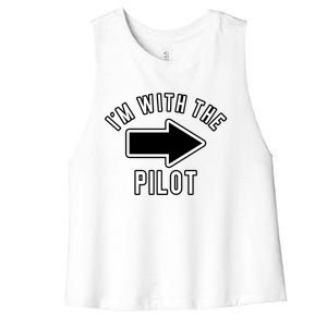 Couples Halloween Costume Gift Im With The Pilot Gift Women's Racerback Cropped Tank