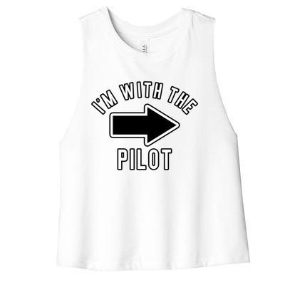 Couples Halloween Costume Gift Im With The Pilot Gift Women's Racerback Cropped Tank